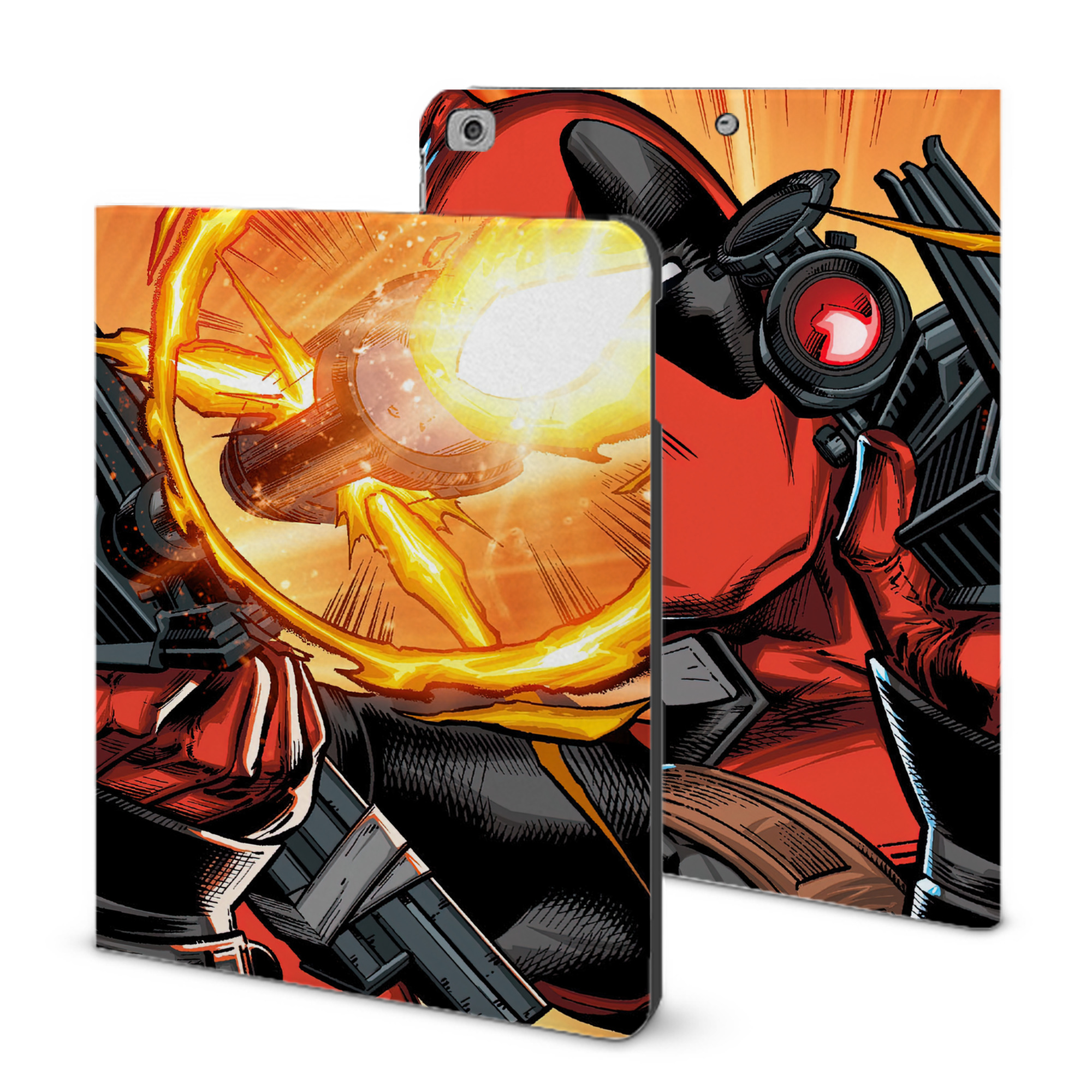 （画像用） Deadpool デッドプール IPad ケース ブック型 PUレザー TPU 耐衝撃 軽量 薄型 ペン収納なし 全面保護 IPad 各モデル対応